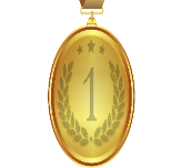 Gold medal with a #1 symbolizing Quality Work and excellence in performance as an icon