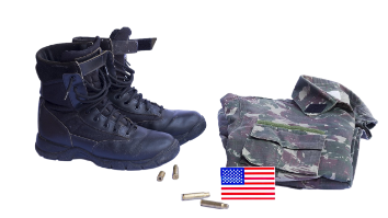 Military boots and uniform
